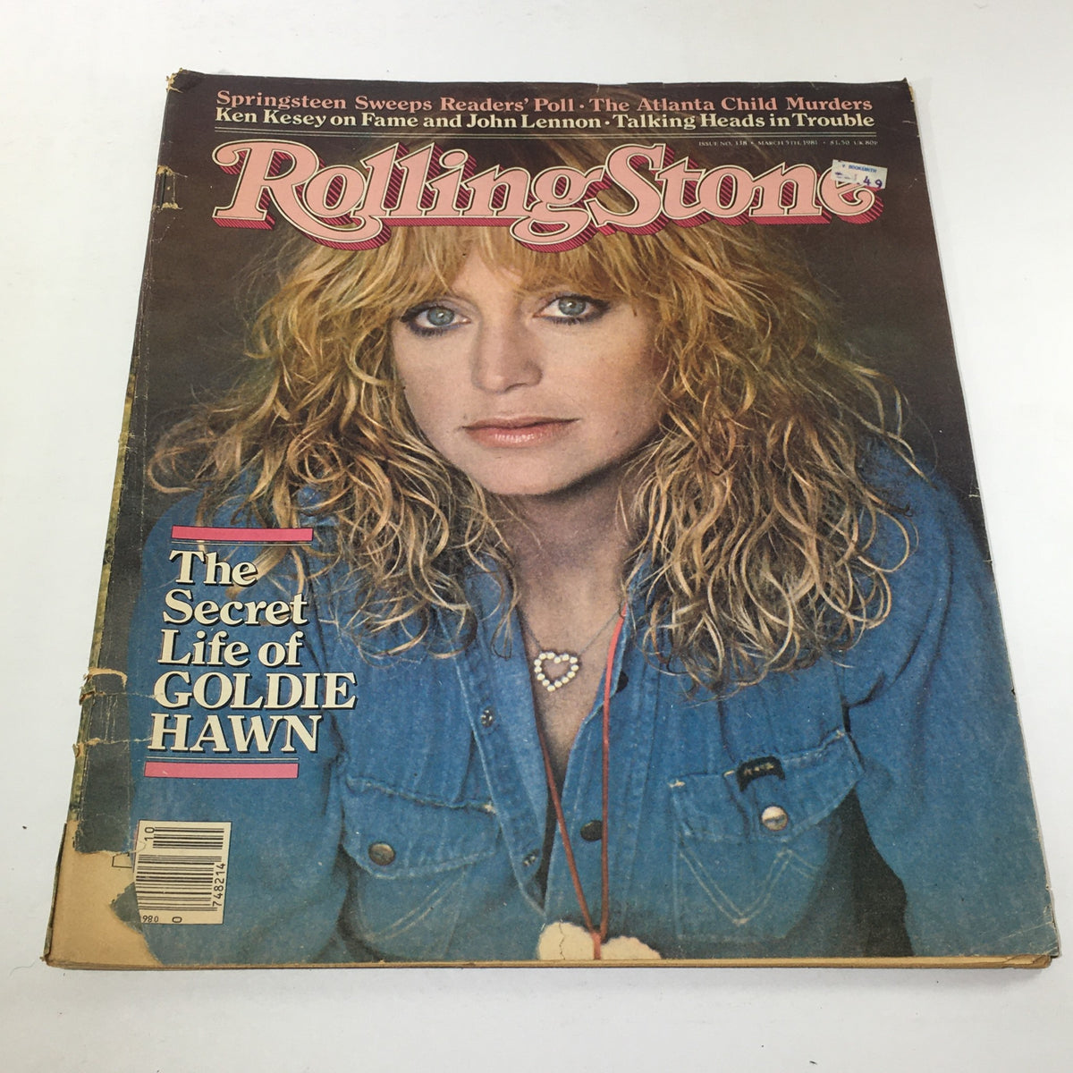 VTG Rolling Stone: March 1981 cover featuring Goldie Hawn with the title The Secret Life of Goldie Hawn, showcasing a vintage magazine appearance.
