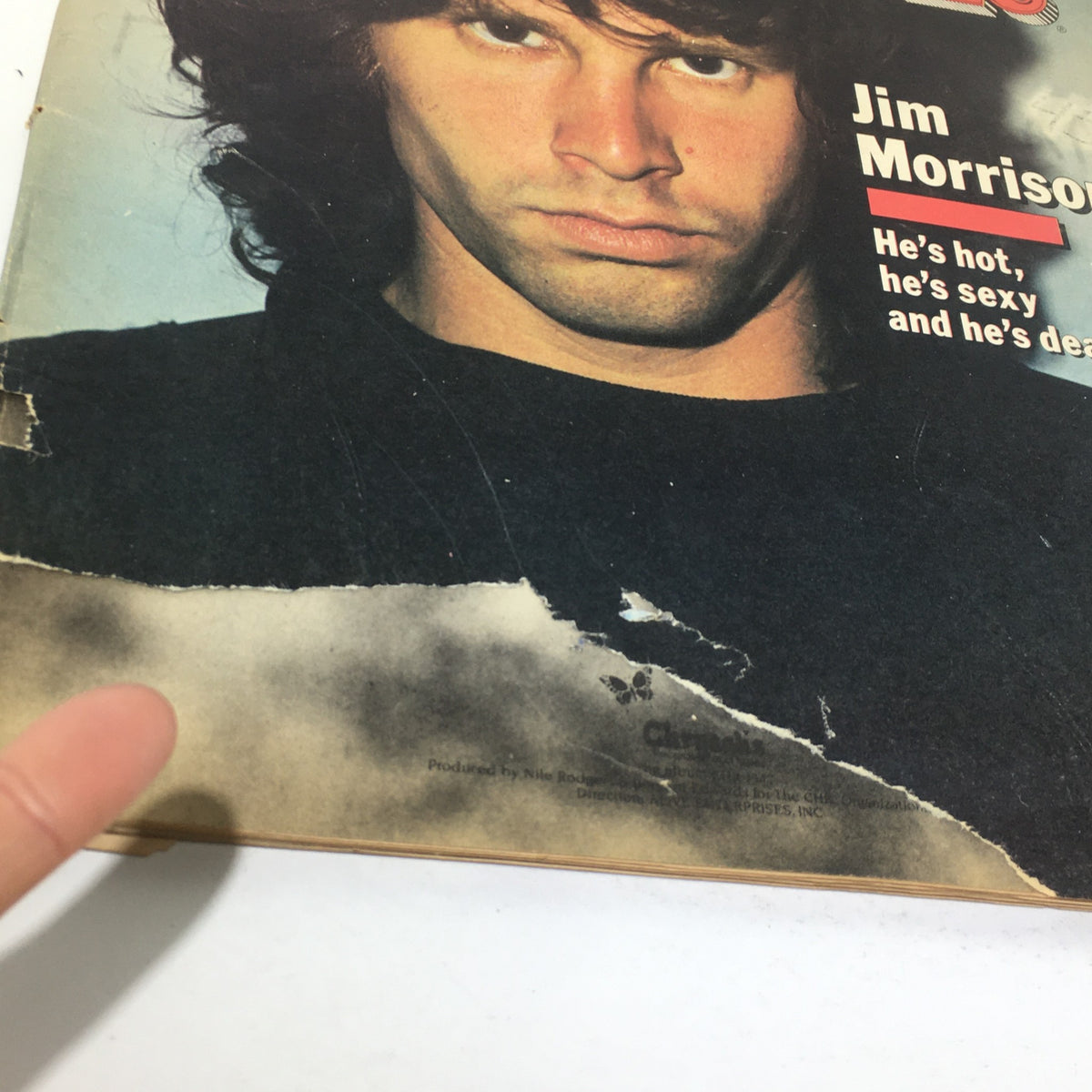 Cover of the VTG Rolling Stone magazine dated September 17, 1981, featuring a close-up image of Jim Morrison with a damaged edge. The magazine cover highlights Morrison's intense expression and promotes his status as a cultural icon.