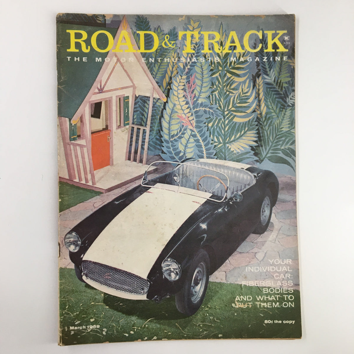 Vintage Road & Track Magazine March 1959 Fiberglass-Bodied Special Car No Label