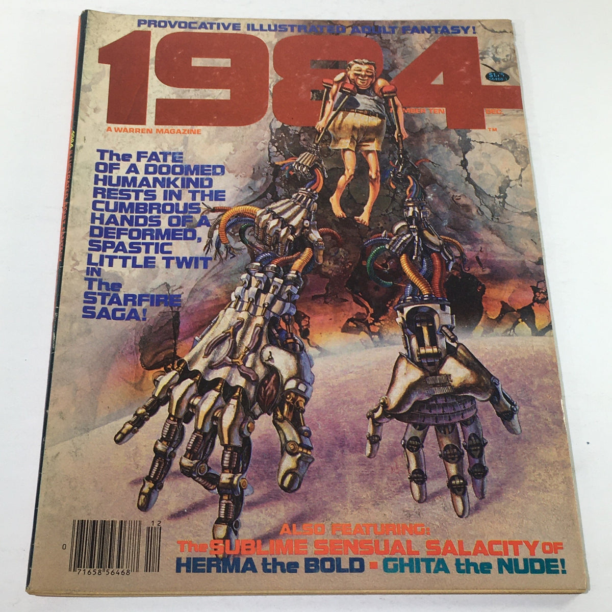 Cover of VTG 1984 A Warren Magazine Number Ten, December 1984 featuring visually striking artwork and the tagline 'Provocative Illustrated Adult Fantasy'.