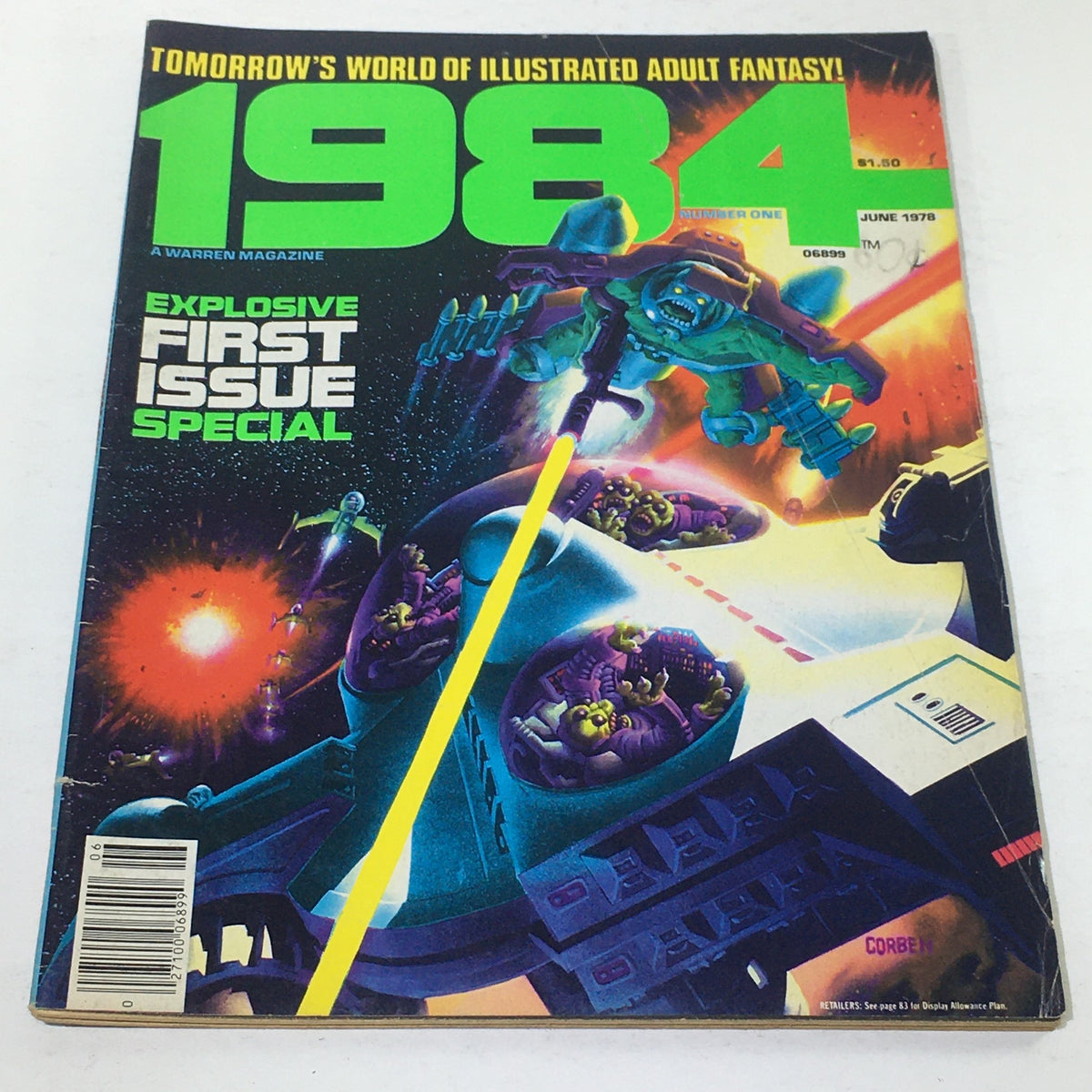 Cover of VTG 1984 A Warren Magazine Number One: June 1978 - Explosive First Issue Special, featuring vibrant sci-fi artwork and bold typography.