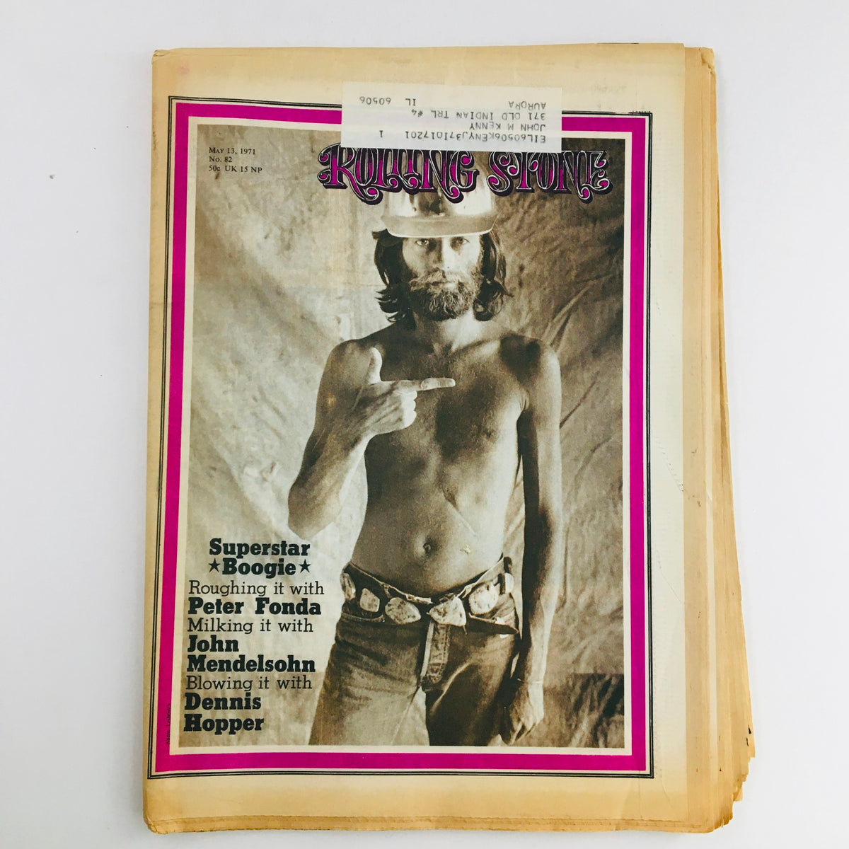 Rolling Stone Magazine May 13 1971 #82 featuring Boogie, Peter Fonda, John Mendelsohn on the cover, showcasing a vintage photo representing the cultural essence of the 1970s.