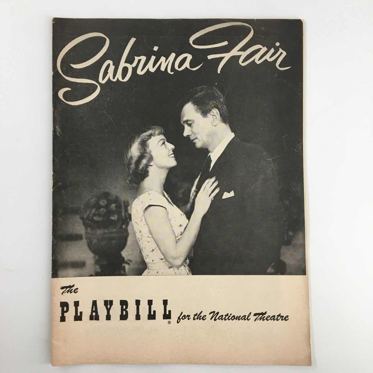 1954 Playbill National Theatre featuring Margaret Sullivan and Joseph Cotten in Sabrina Fair. Vintage cover design showcasing classic theatrical art.