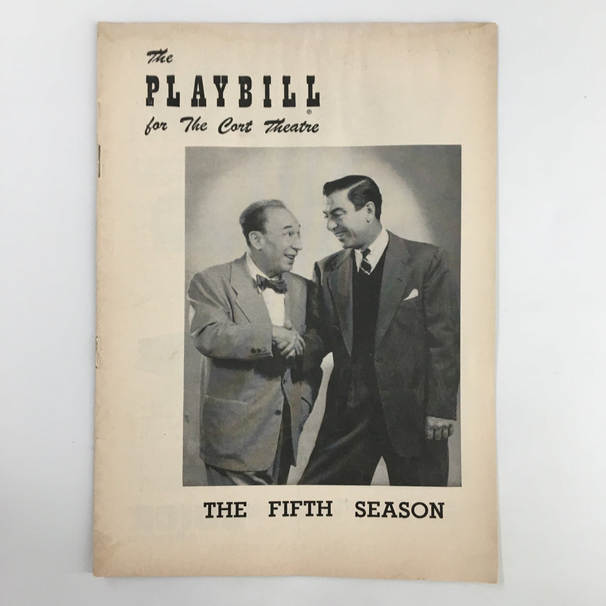 1953 Playbill for The Cort Theatre featuring the production of The Fifth Season, showcasing Menasha Skulnik and Richard Whorf.