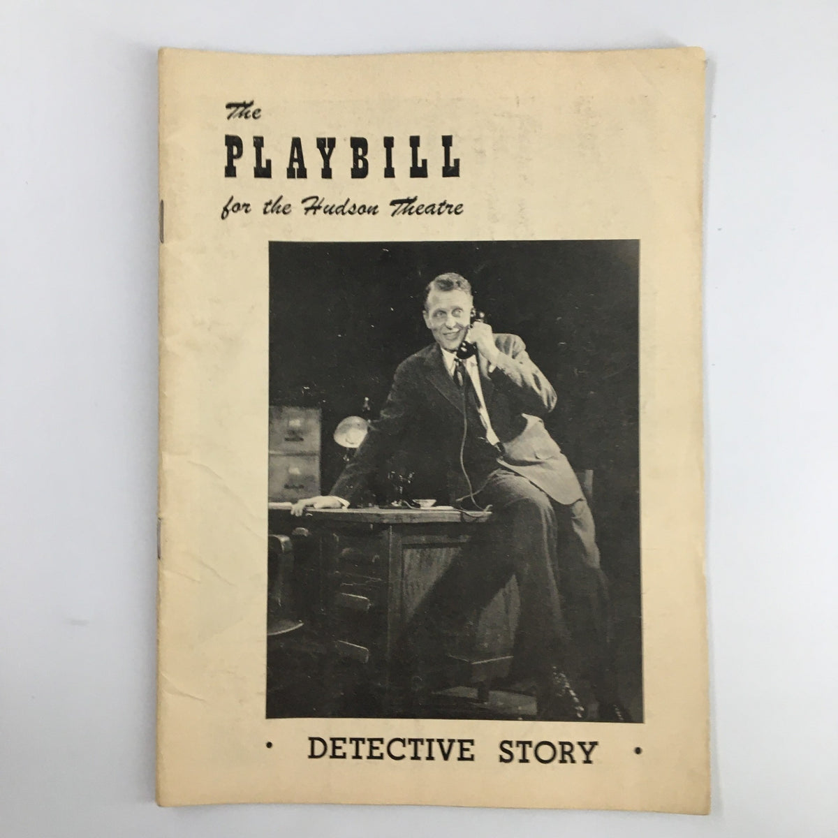 1949 Playbill for Detective Story at Hudson Theatre featuring Ralph Bellamy on the cover, showcasing vintage theatre memorabilia.