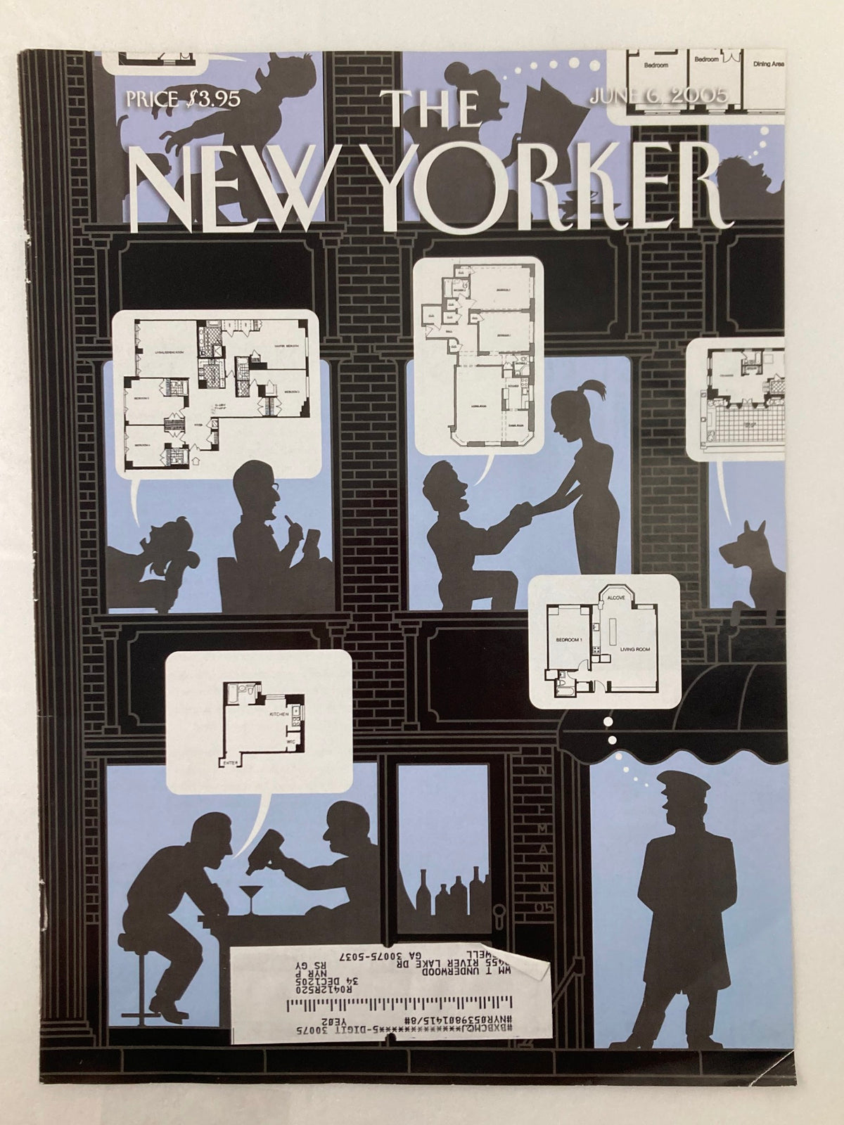 Cover of The New Yorker, June 6, 2005, illustrated by Christoph Niemann, depicting themes of the real estate bubble with creative imagery and engaging design.