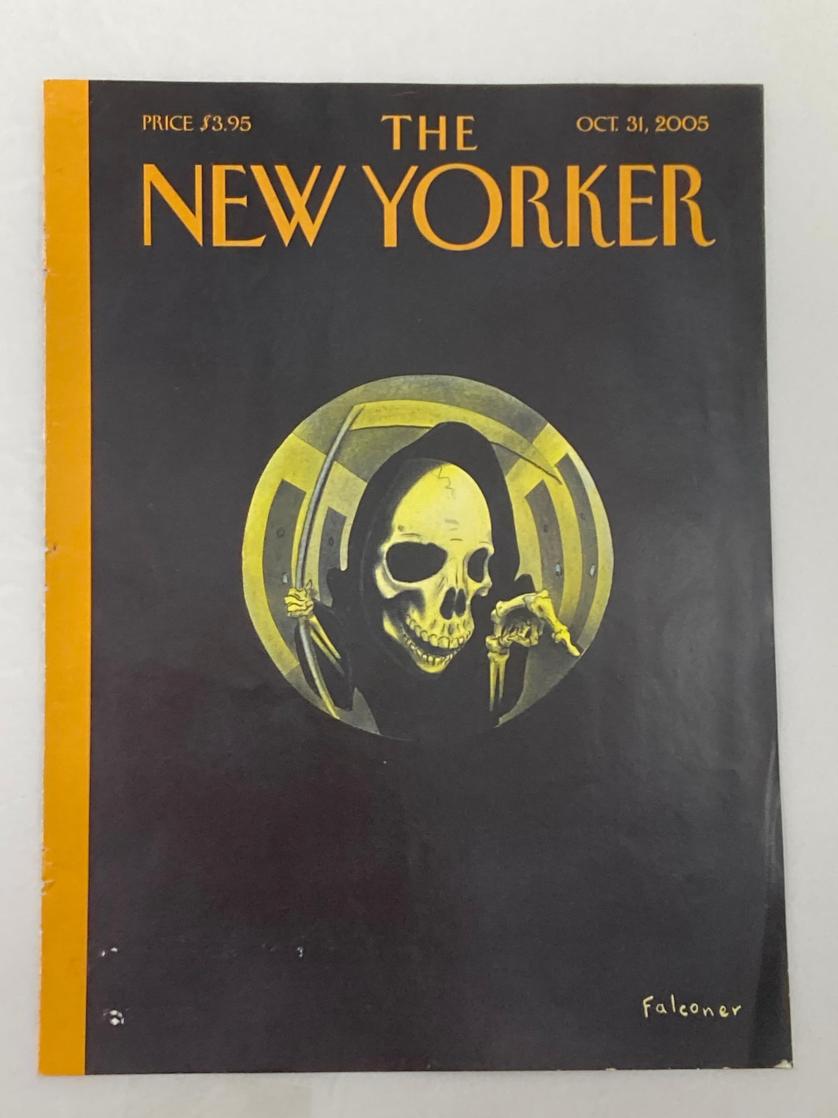 Front cover of The New Yorker from October 31, 2005, showing 'Trick or Treat' by Ian Falconer, with a haunting skeleton design that captures the Halloween spirit.
