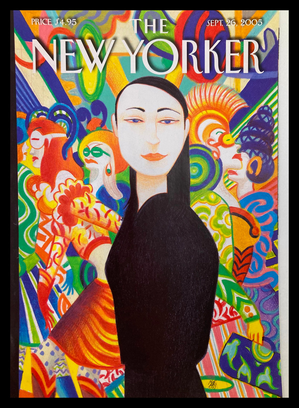 Cover of The New Yorker from September 26, 2005, featuring the colorful and artistic illustration titled 'Reconstruction' by Lorenzo Mattotti, showcasing vibrant figures and patterns.
