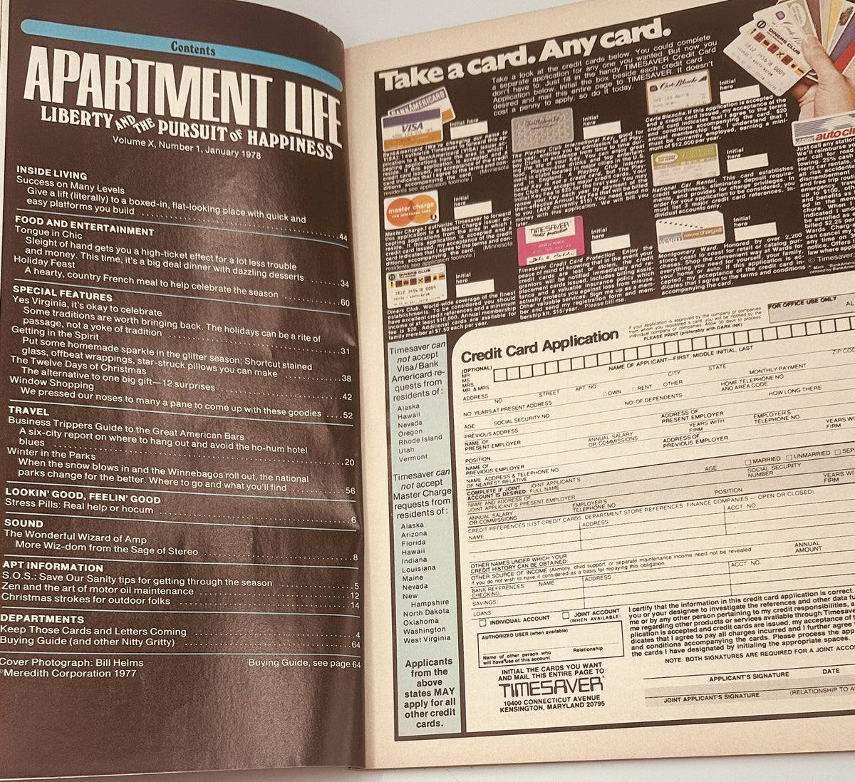 Apartment Life Magazine January 1978 Holiday Gifts Travel Food Decor VG