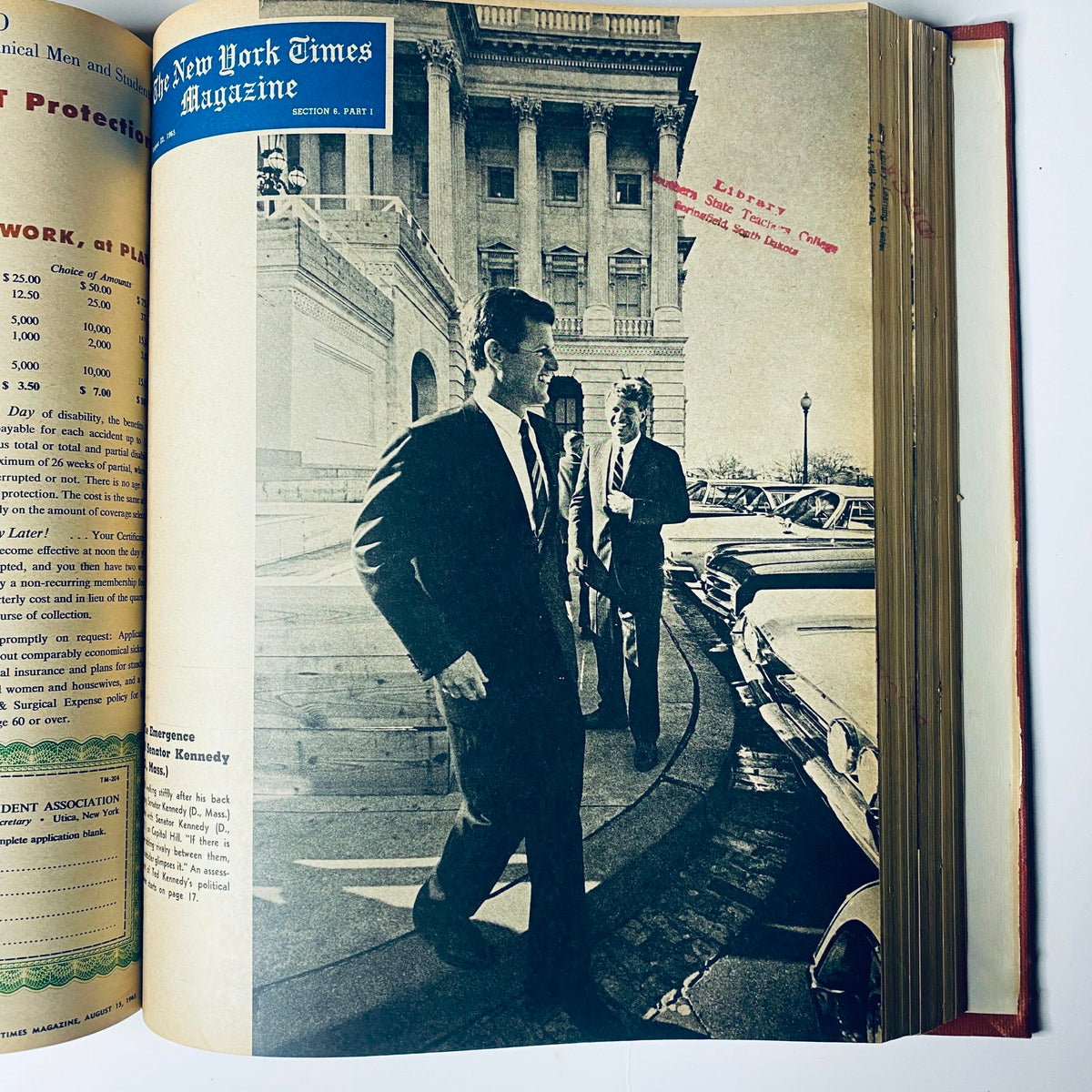 The New York Times Library Edition Bound Magazine 1965 July - September; featuring an image of political figures captured outside a building, exemplifying the political climate of the 1960s.