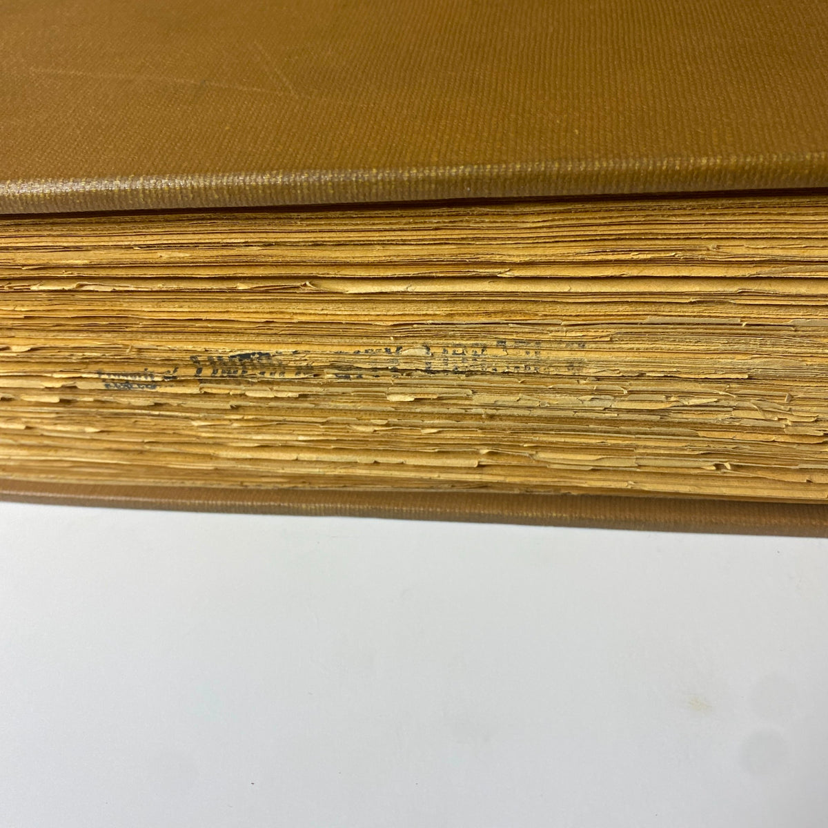 Top view of The New York Times Library Edition Bound Magazine March - April 1968, emphasizing the worn yellowed pages and binding of vintage periodicals.