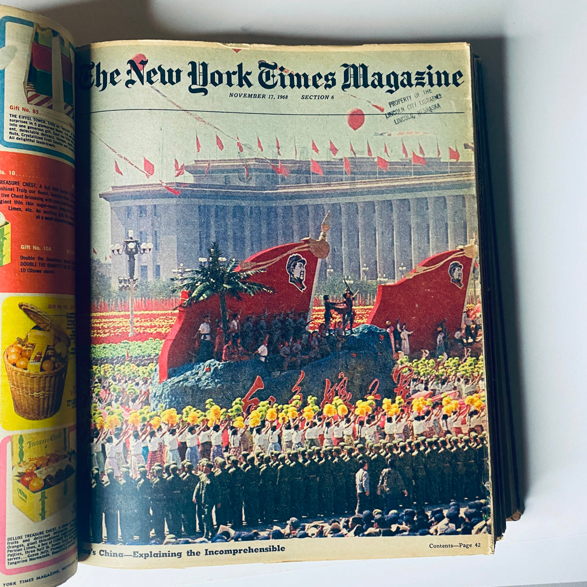 Cover of The New York Times Magazine from November 17, 1968, showcasing a significant political parade scene, representing historical events of that year.