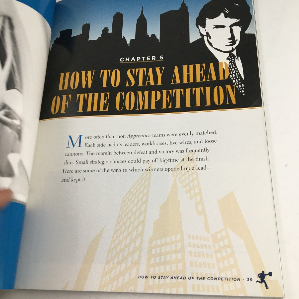 Chapter page from '2006 Lessons From The Apprentice: Secrets to Success' focusing on competitive strategies with a section titled 'How to Stay Ahead of the Competition'.