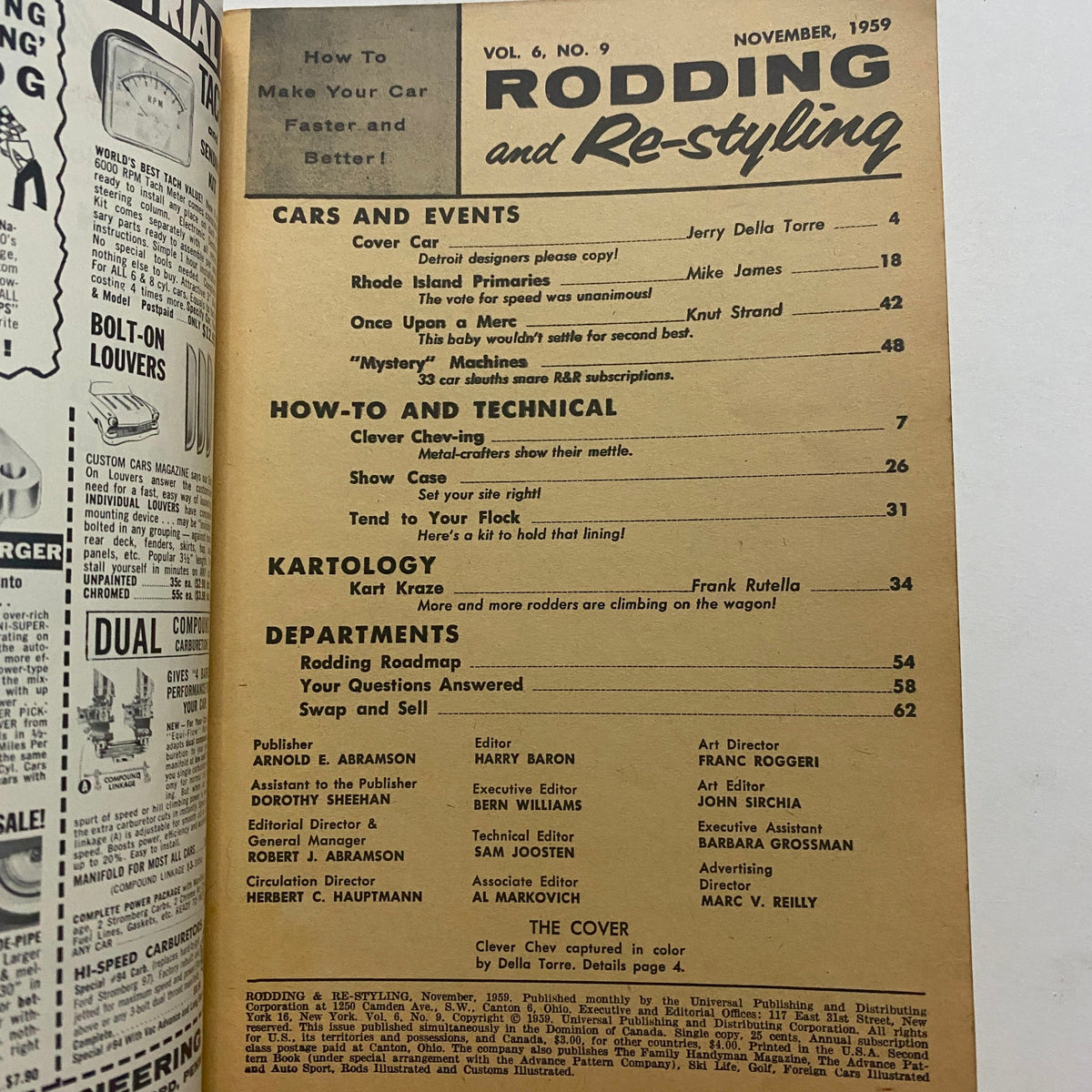 Vintage Rodding & Re-Styling Magazine November 1959 Karting on a Budget No Label