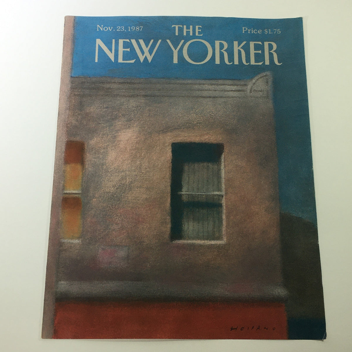 COVER ONLY - The New Yorker Magazine November 23 1987 by Brad Holland, showcasing a vintage illustration with a muted color palette and abstract style, perfect for art and magazine collectors.