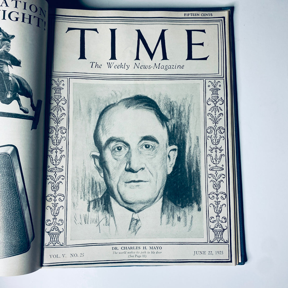 Cover of Time Magazine featuring Dr. Charles H. Mayo, dated June 22, 1925, from the Time Magazine Bound Weekly 1925 January - June collection.