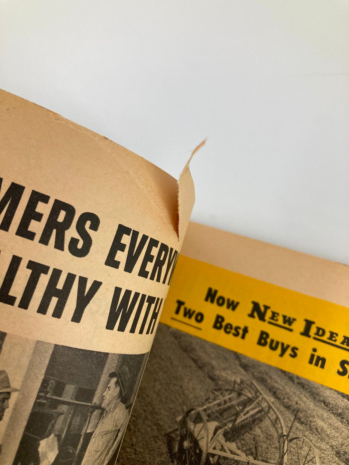 Page from VTG Farm Journal Magazine April 1951 highlighting farmers' health efforts with a vintage design and details on product benefits.