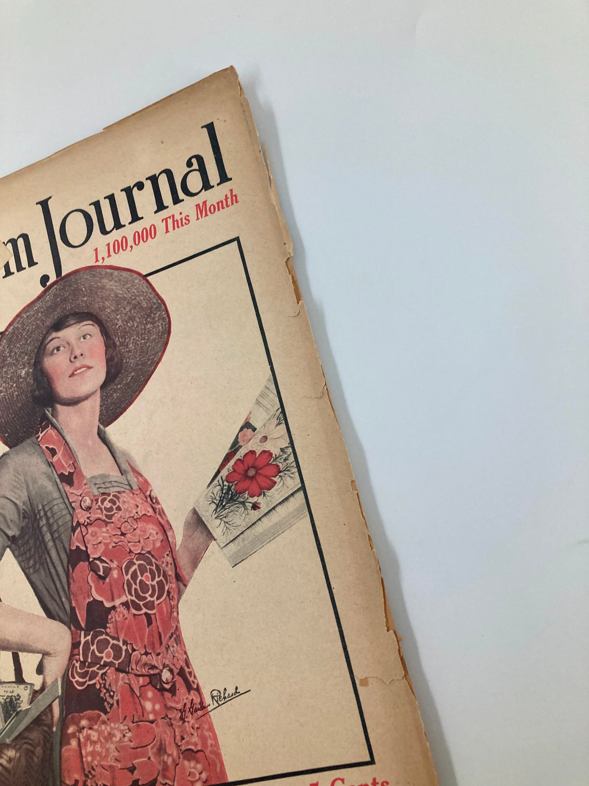 Cover of VTG The Farm Journal Magazine May 1921 featuring a woman in a hat, showcasing agricultural themes.