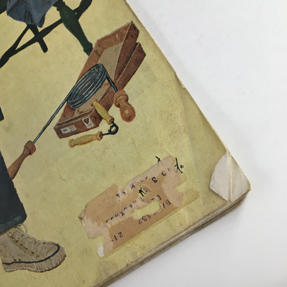 Detail shot of the corner of The Saturday Evening Post March 14 1959 cover, highlighting the magazine's wear and nostalgic address label.