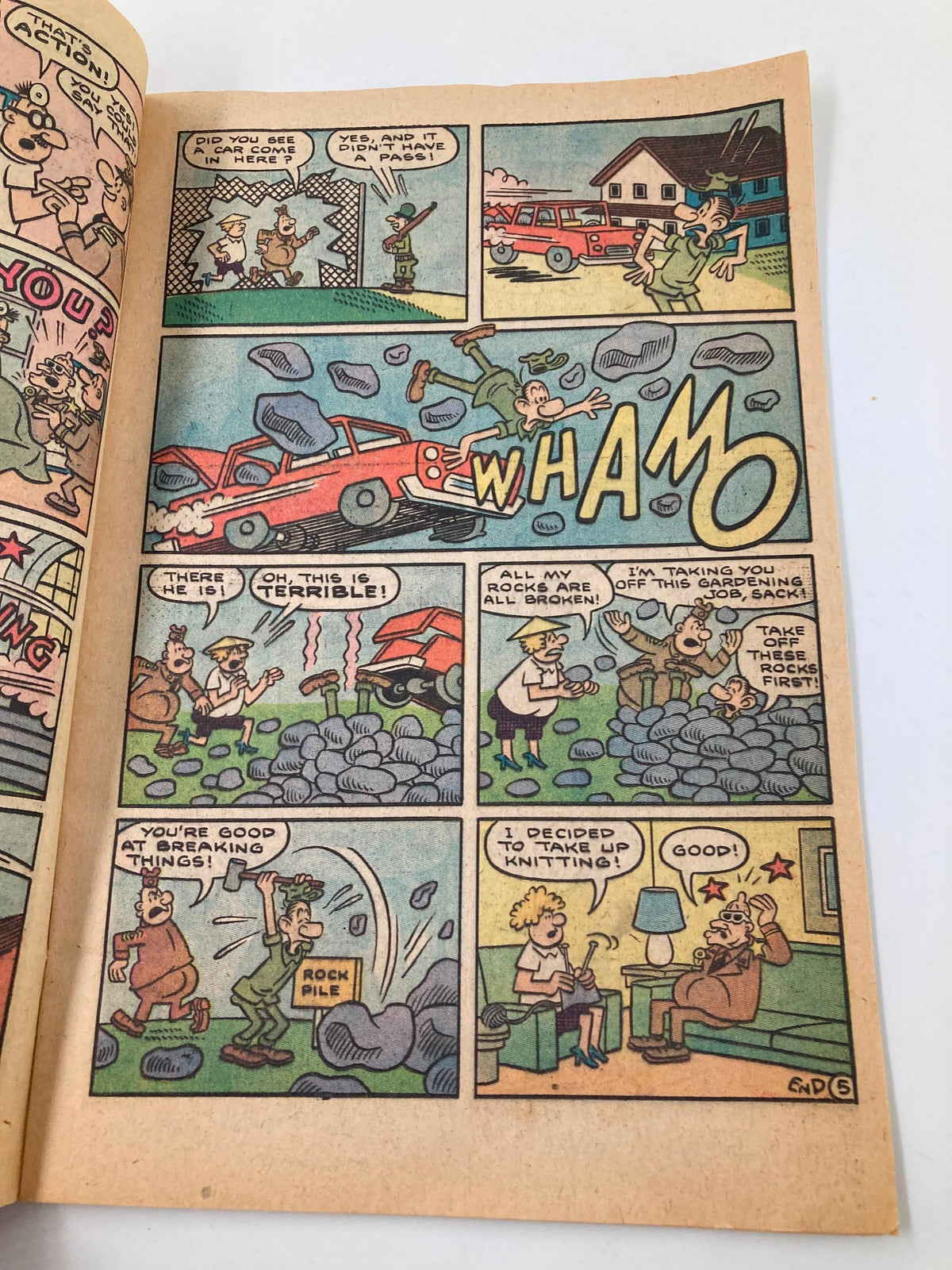 Interior page of the 1957 No. 119 Fun in the Army with Sad Sack and the Sarge Comic Book featuring characters engaged in humorous antics.