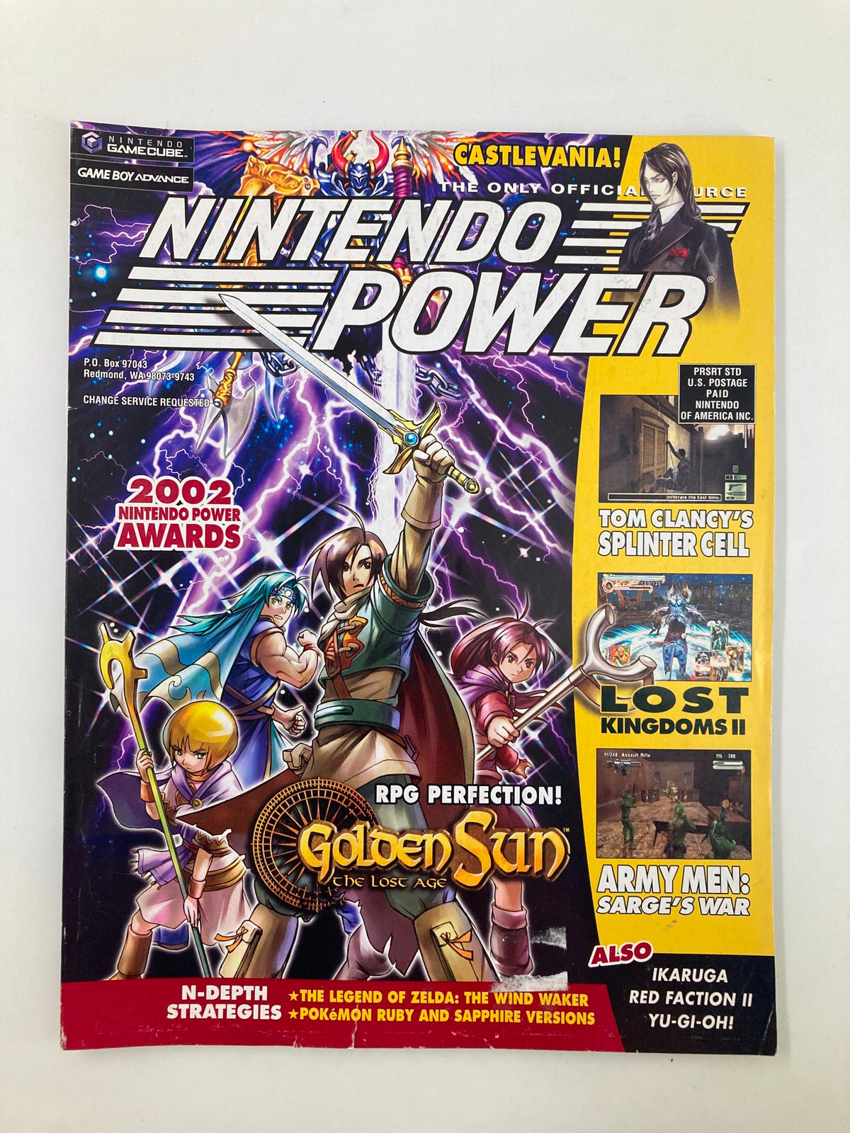 Cover of Nintendo Power Magazine May 2003 #168 featuring Golden Sun: The Lost Age, showcasing characters and art from the game.