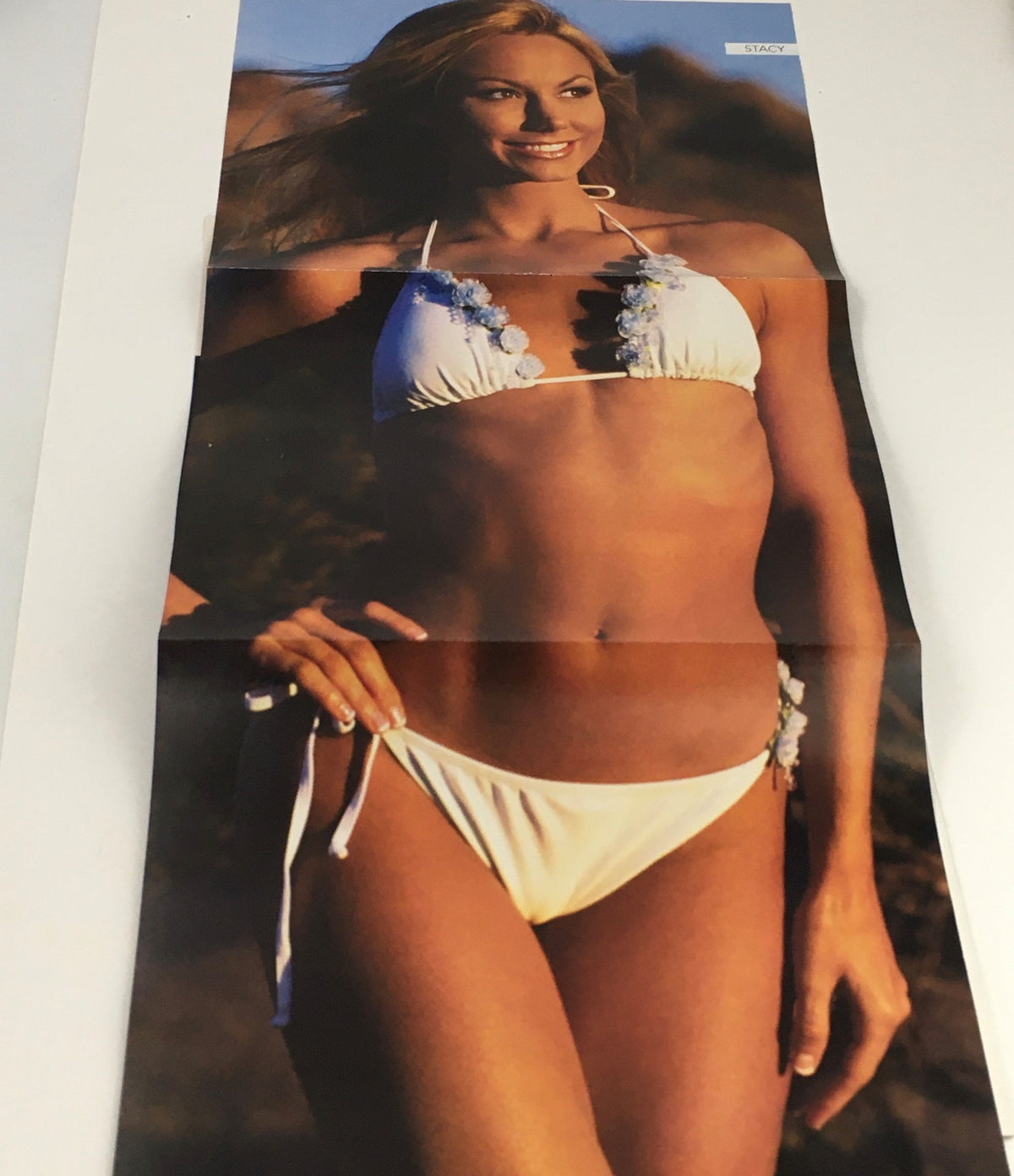 WWE Raw Magazine August 2003 featuring a poster of a model in a bikini, showcasing summer fashion for collectors.