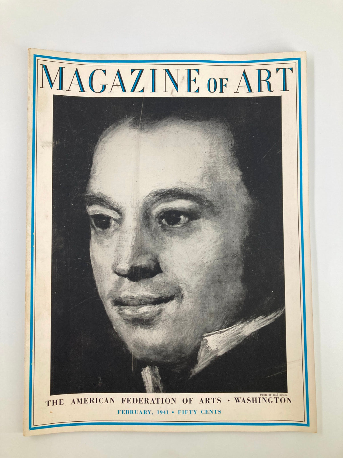 Cover of Vintage Magazine of Art February 1941 featuring a portrait related to Goya.