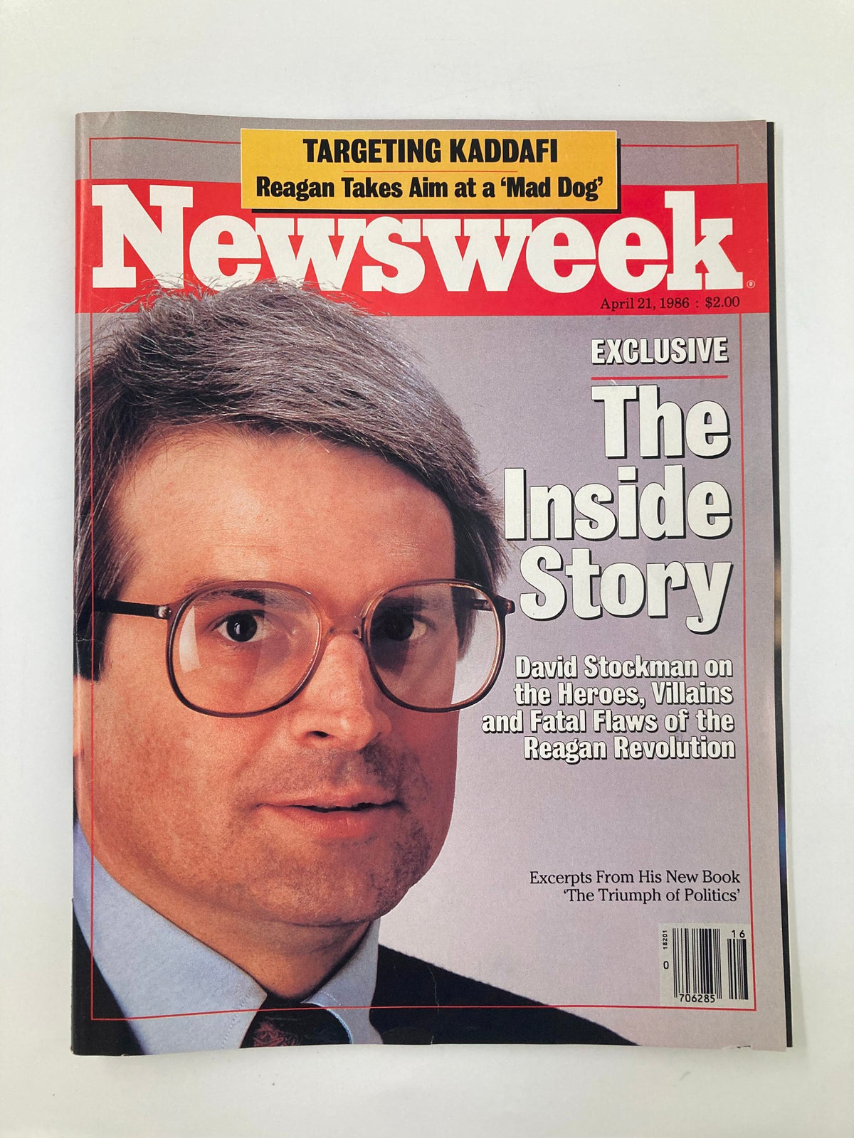 VTG Newsweek Magazine April 21 1986 featuring David Stockman on the cover, highlighting the exclusive inside story of his insights on the Reagan Revolution.