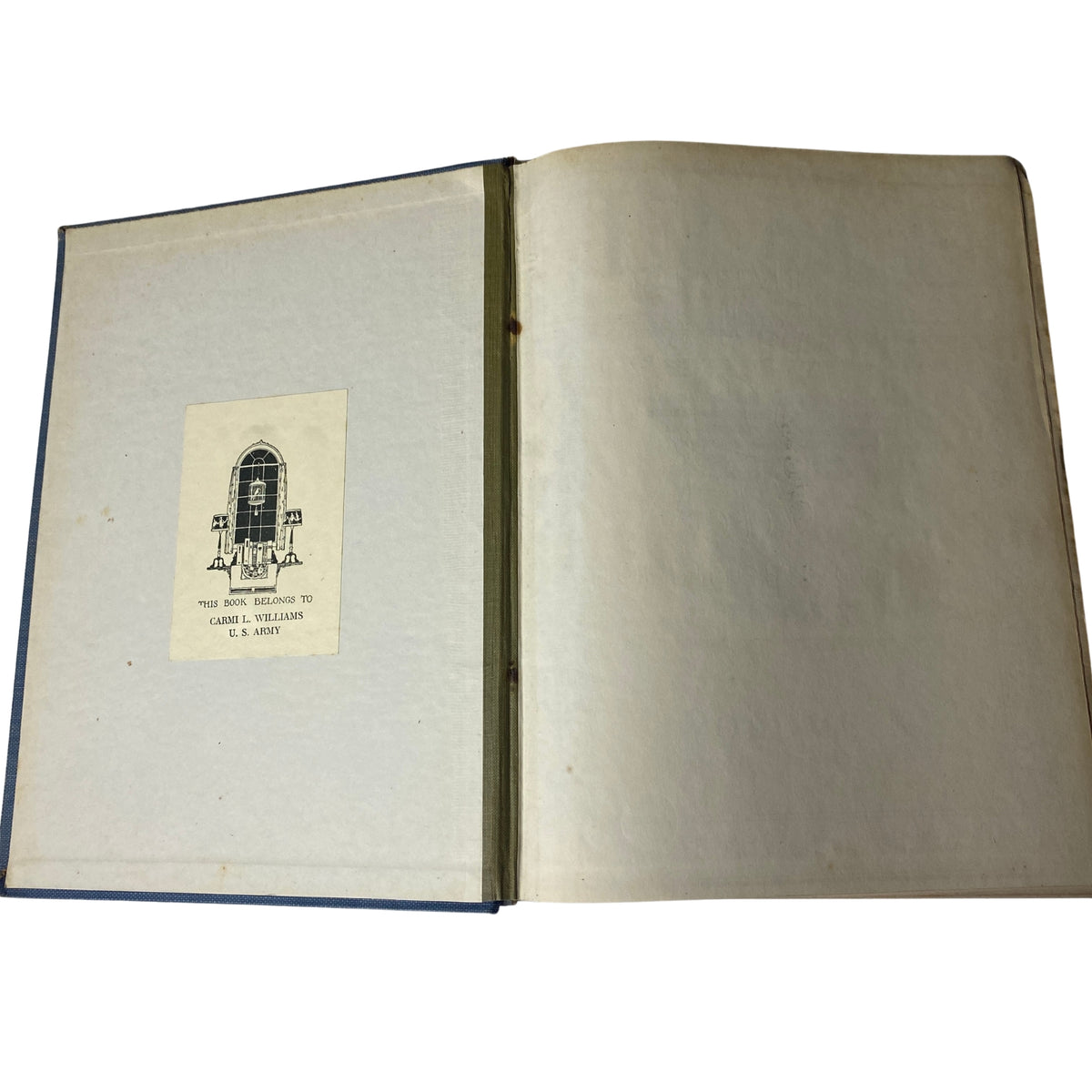Inside cover of Time Magazine Bound Weekly 1927 July - December, featuring a personalized book plate belonging to Carl W. Williams.