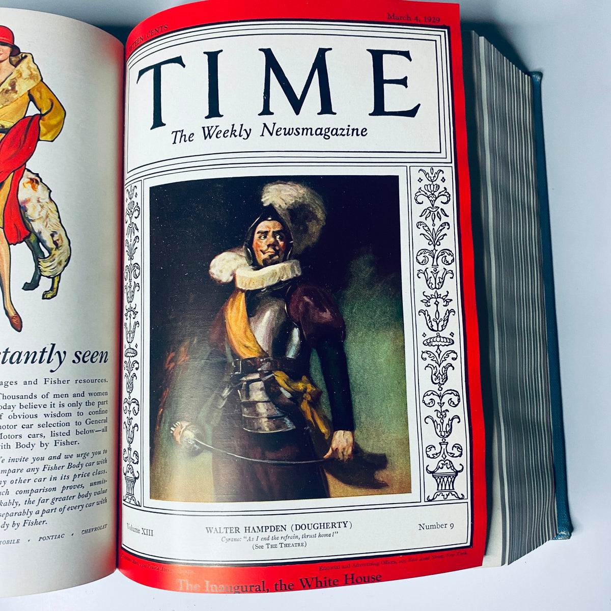 Cover of Time Magazine dated March 4, 1929, featuring Walter Hampden, highlighting historical figures from the period.