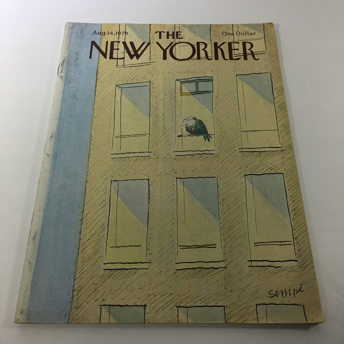 VTG The New Yorker Magazine Cover August 14, 1978, featuring whimsical artwork by Jean-Jacques Sempe, depicting urban life with a charming illustration.
