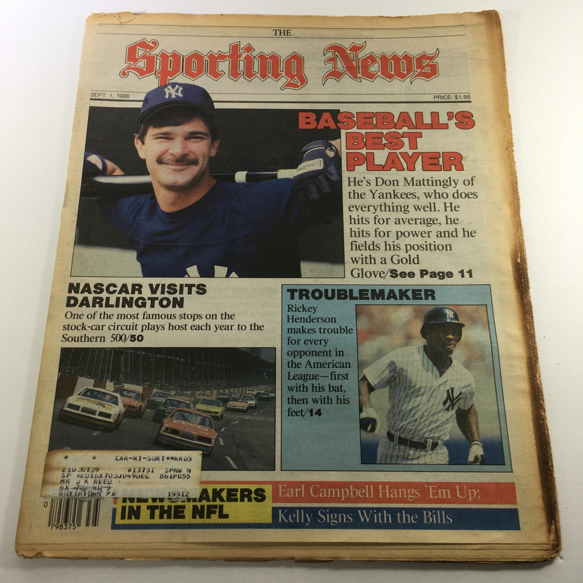 VTG The Sporting News September 1 1966 featuring Don Mattingly on the cover highlighting his achievements as a top player for the Yankees.