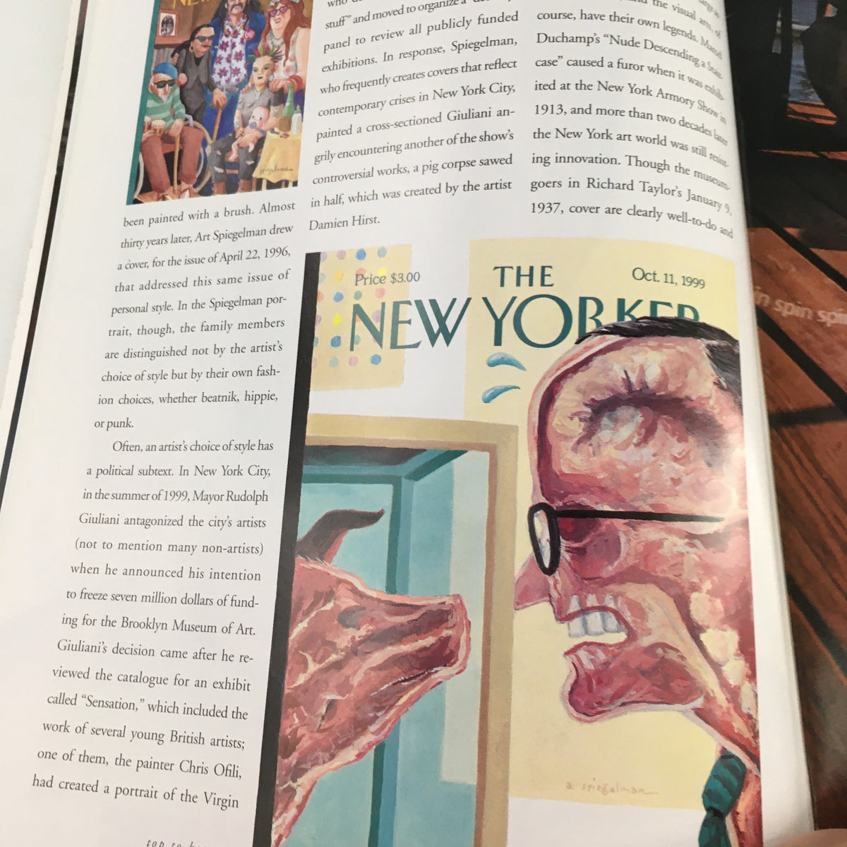 Inside spread of The New Yorker February 14 2002, showcasing a feature on contemporary art and artists, emphasizing the magazine's dedication to arts coverage.