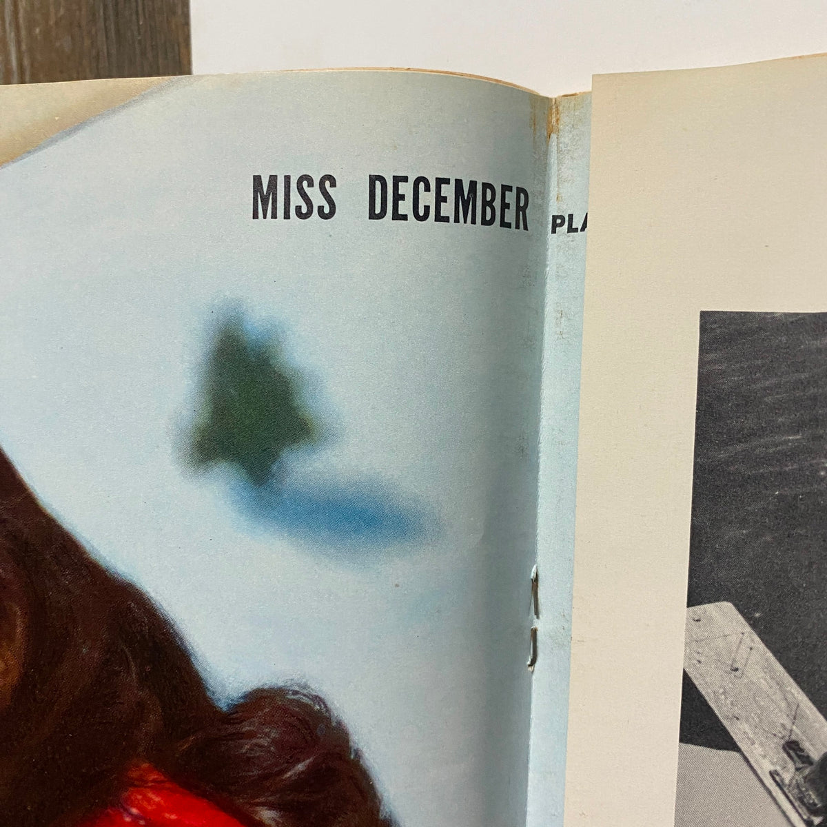 VTG Playboy Magazine December 1958 cover featuring Miss December and the iconic centerfold of Joyce Nizzari, displaying vintage illustration and design elements.