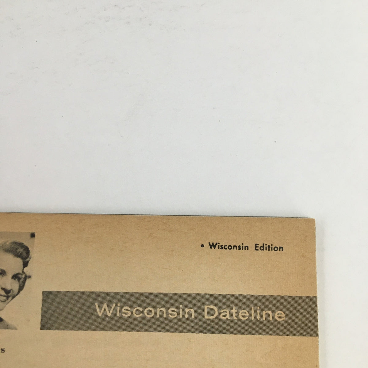 Detail from TV Guide Magazine March 2 1957, featuring 'Wisconsin Dateline' and 'Wisconsin Edition' label, showcasing vintage television history.