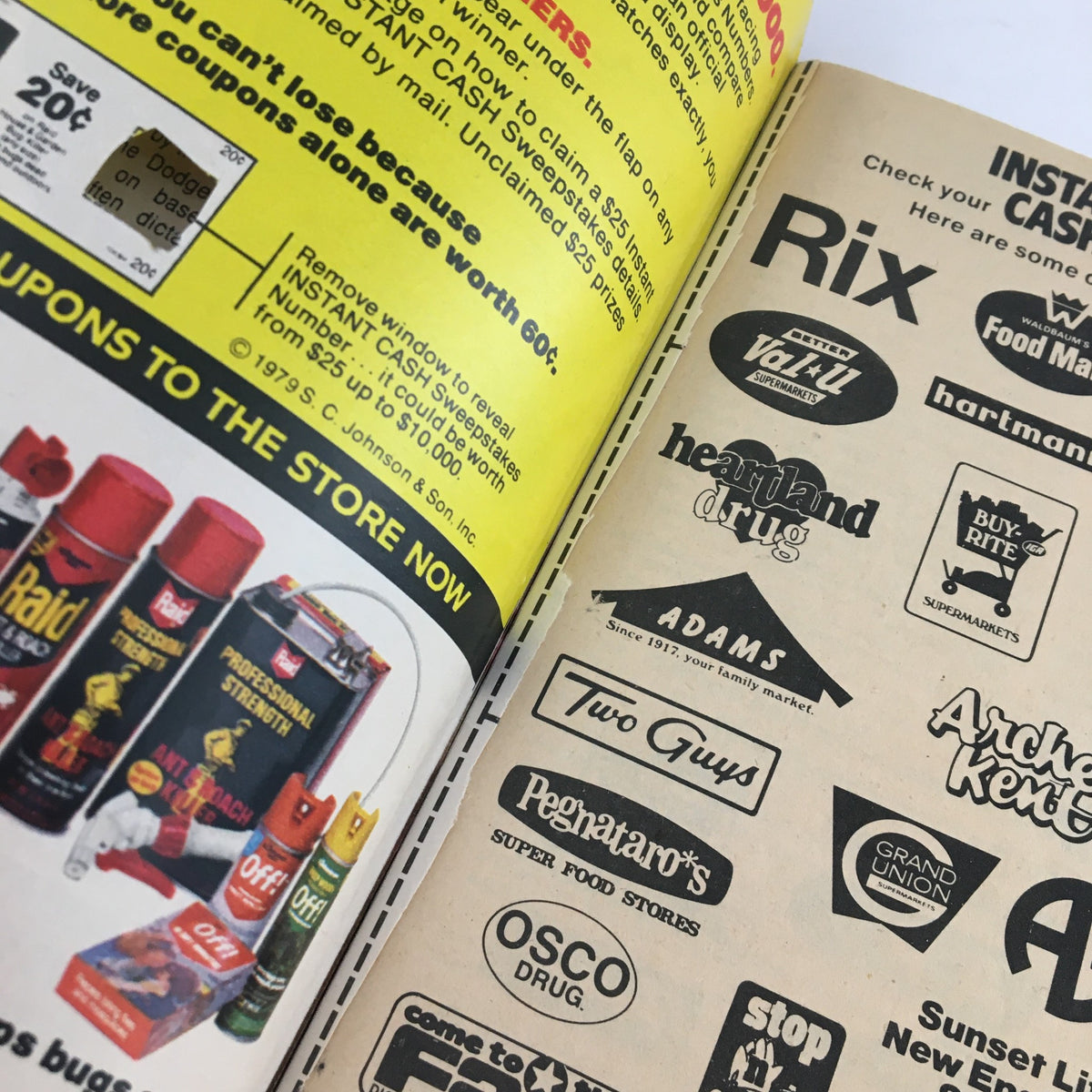 Advertisement page from TV Guide Magazine June 23, 1979 showcasing various local store ads and promotions, reflecting the advertising style of the late 1970s.