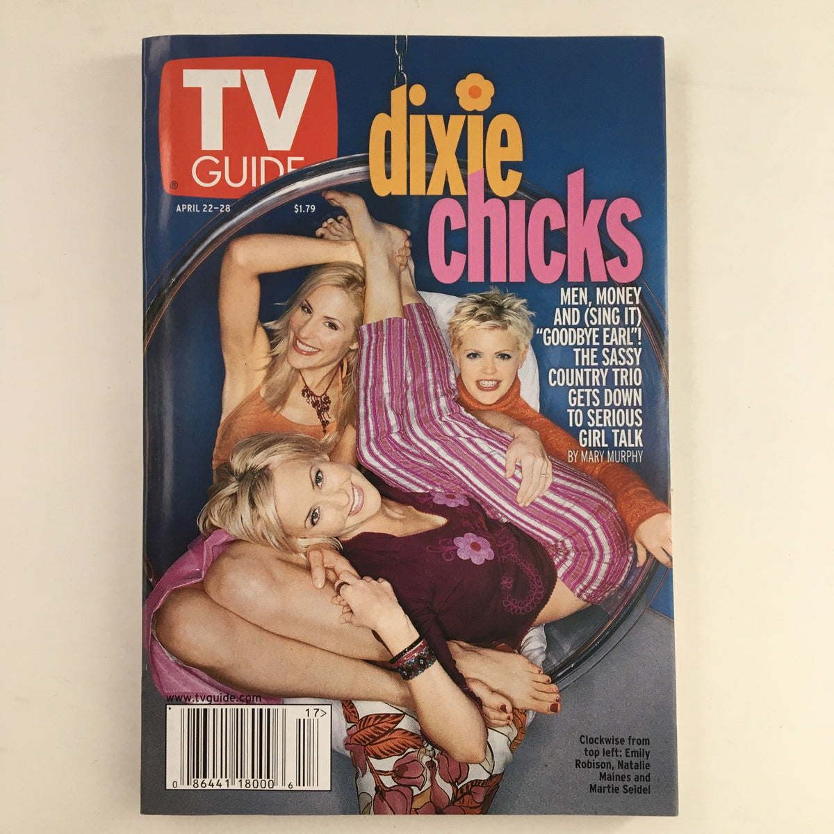 Cover of TV Guide Magazine from April 22, 2000 featuring the Dixie Chicks, known for their contribution to country music.