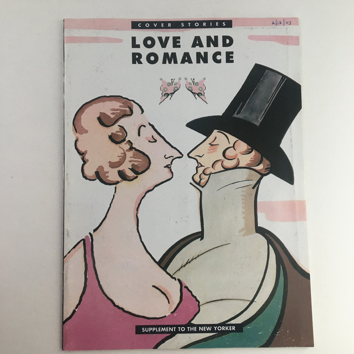 Cover of The New Yorker Magazine February 13 2003 highlighting Cover Stories Love and Romance by Barry Blitt, featuring an artistic illustration of a couple.