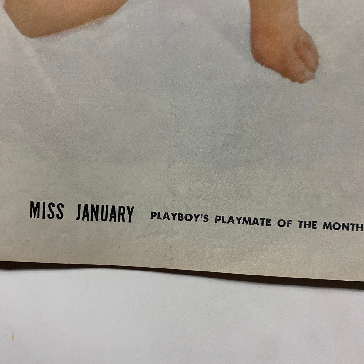 Close-up of the Miss January section in VTG Playboy Magazine January 1956, highlighting the Playmate of the Month feature.