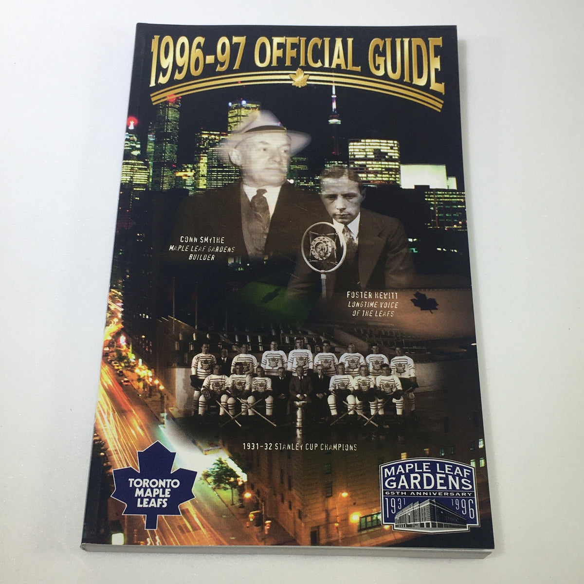 1996-97 Toronto Maple Leafs Official Guide showcasing iconic images and historical figures, part of the Lot of 8 VTG NHL Official Toronto Maple Leafs Official Guide Yearbook 1987-1997 collection.