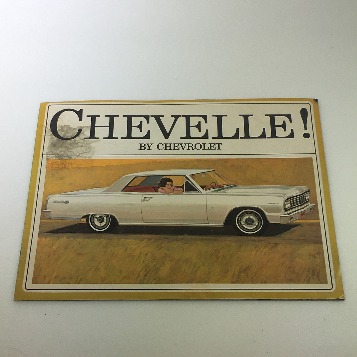 Front cover of the VTG 1963 Chevrolet Chevelle 300 Station Wagon Car Auto Brochure Catalog featuring a classic car illustration.