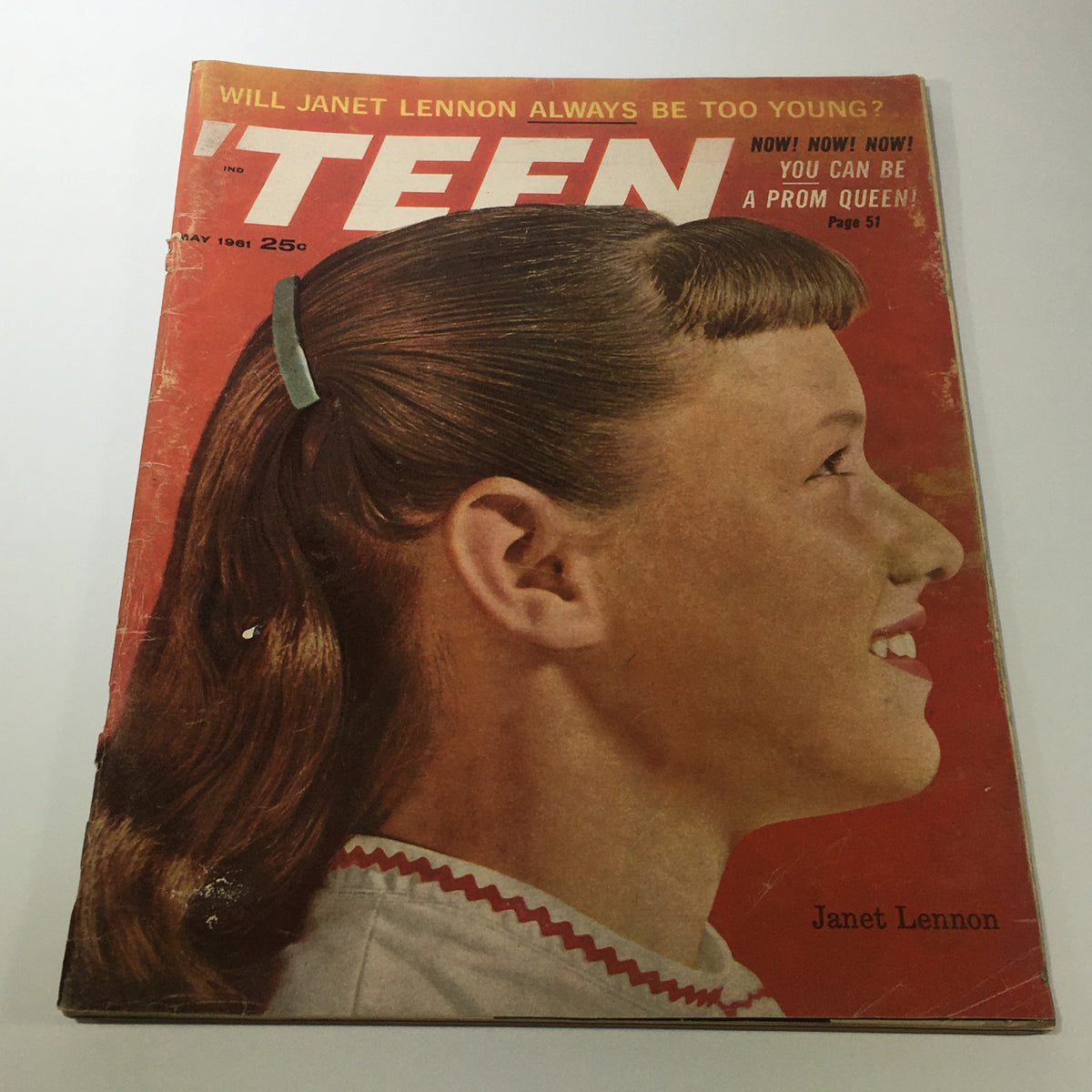 Cover of VTG 'Teen Magazine May 1961 featuring Janet Lennon with a classic hairstyle, showcasing vintage teen culture.