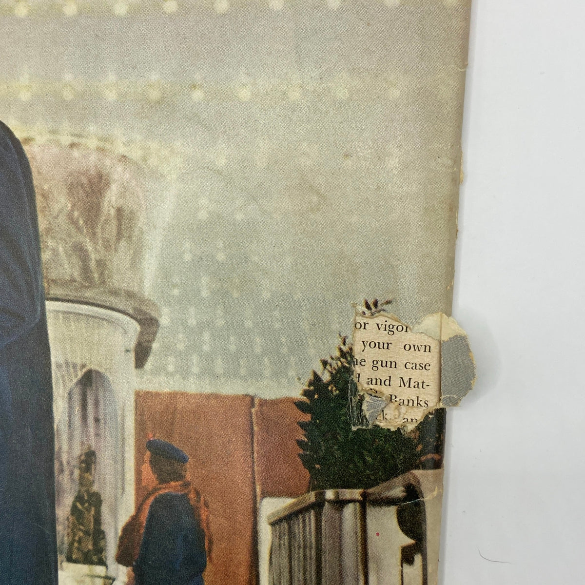 Detail of the back cover showing a damaged area and an advertisement in the October 1958 Playboy Magazine. VTG Playboy Magazine October 1958 Playmate Mara Corday w Centerfold No Label.