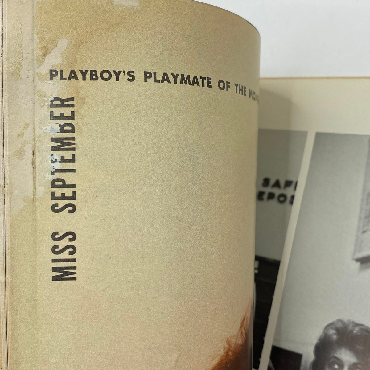 Inside page of VTG Playboy Magazine September 1961 showcasing the Playmate of the Month feature and the title MISS SEPTEMBER.