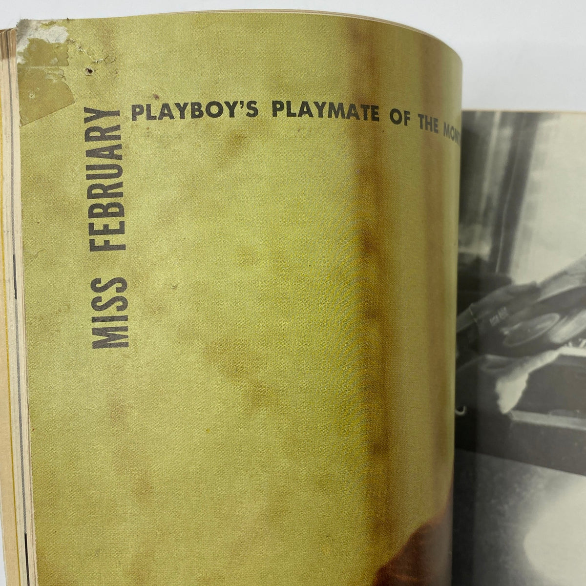 Inside page of VTG Playboy Magazine February 1960 highlighting Miss February as Playboy's Playmate of the Month, showcasing the vintage editorial style.