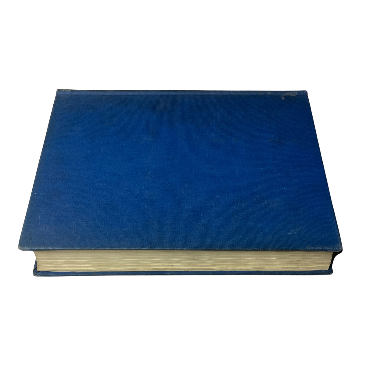 Top view of the Time Magazine library bound volume, April 4 to June 27, 1932, related to the Lindbergh kidnapping, displaying a blue cover.