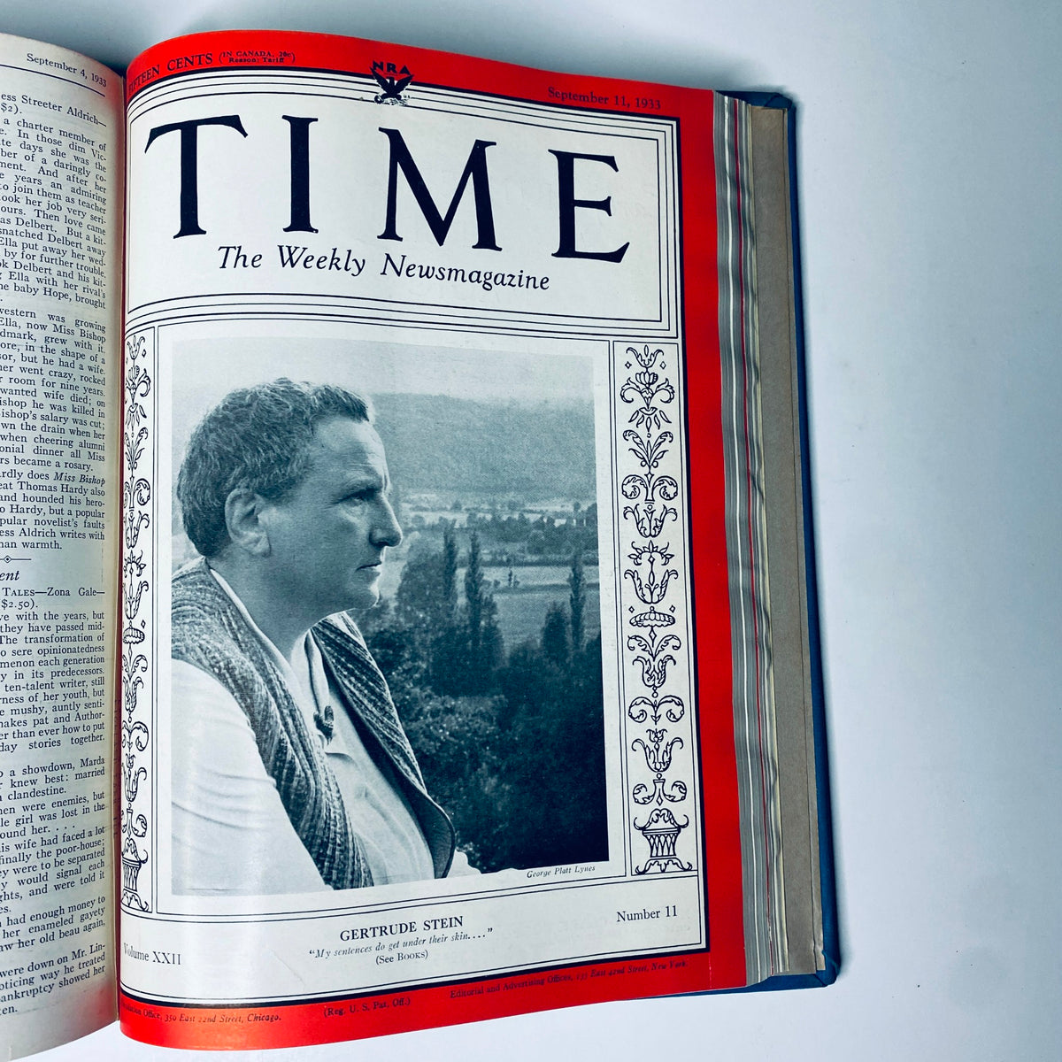 Time Magazine Library Bound July 3-September 25, 1933 Joseph Goebbels GORING illustrating the cover from September 11, 1933, featuring Gertrude Stein.