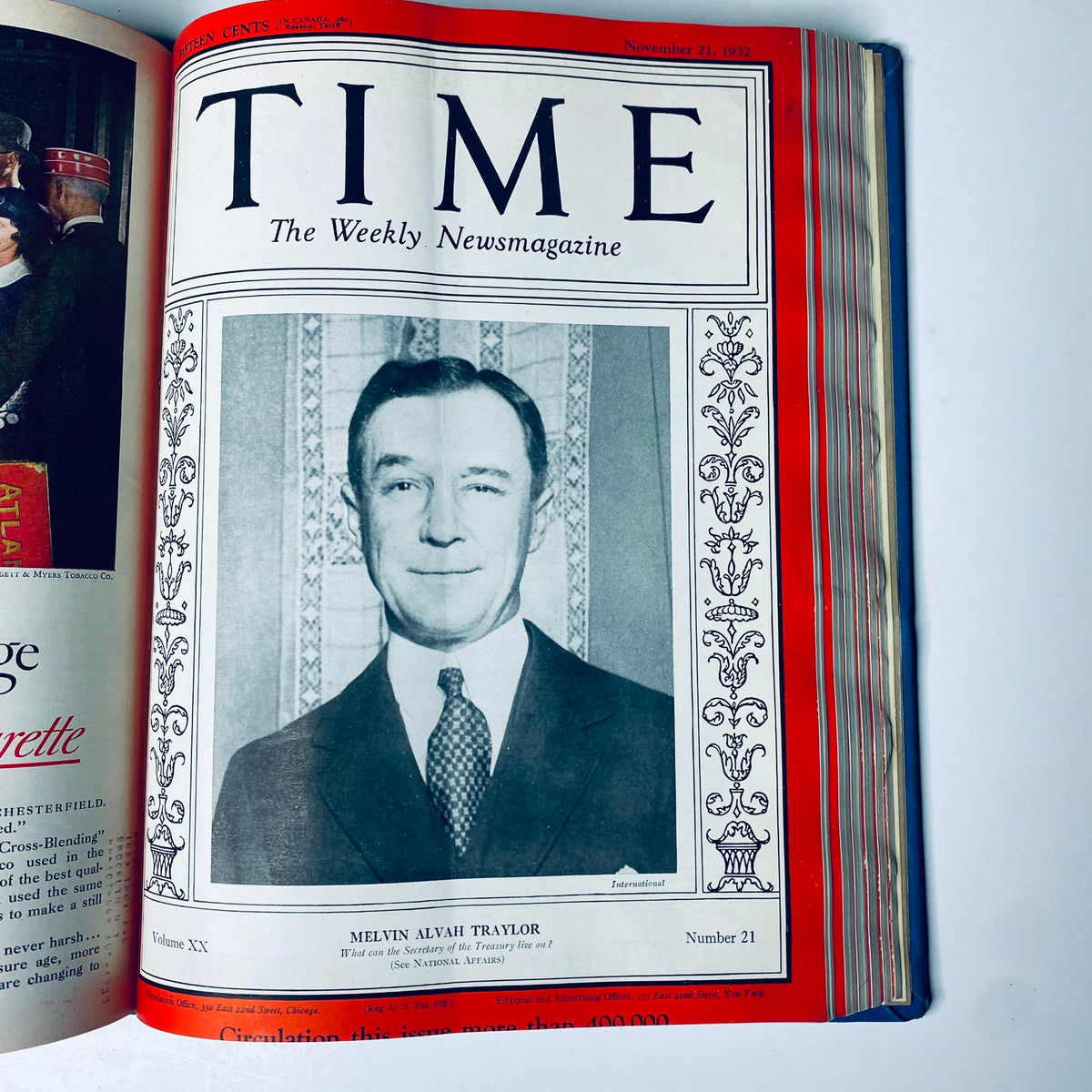 Cover of Time Magazine from November 14, 1932, featuring Melvin Alvah Taylor, representing key political figures during a transitional period in U.S. history.