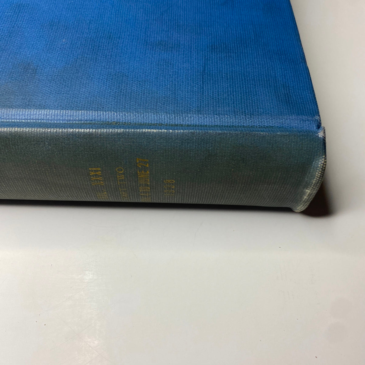 Time Magazine Albert Einstein 1938 bound volume showing a blue hardcover with gold lettering, part of a historical collection.