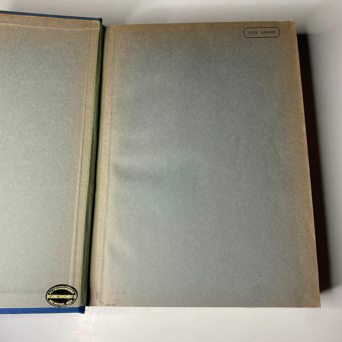 Interior page of the Time Magazine bound volume July 2 to September 24, 1934, featuring blank pages, hinting at its library provenance.